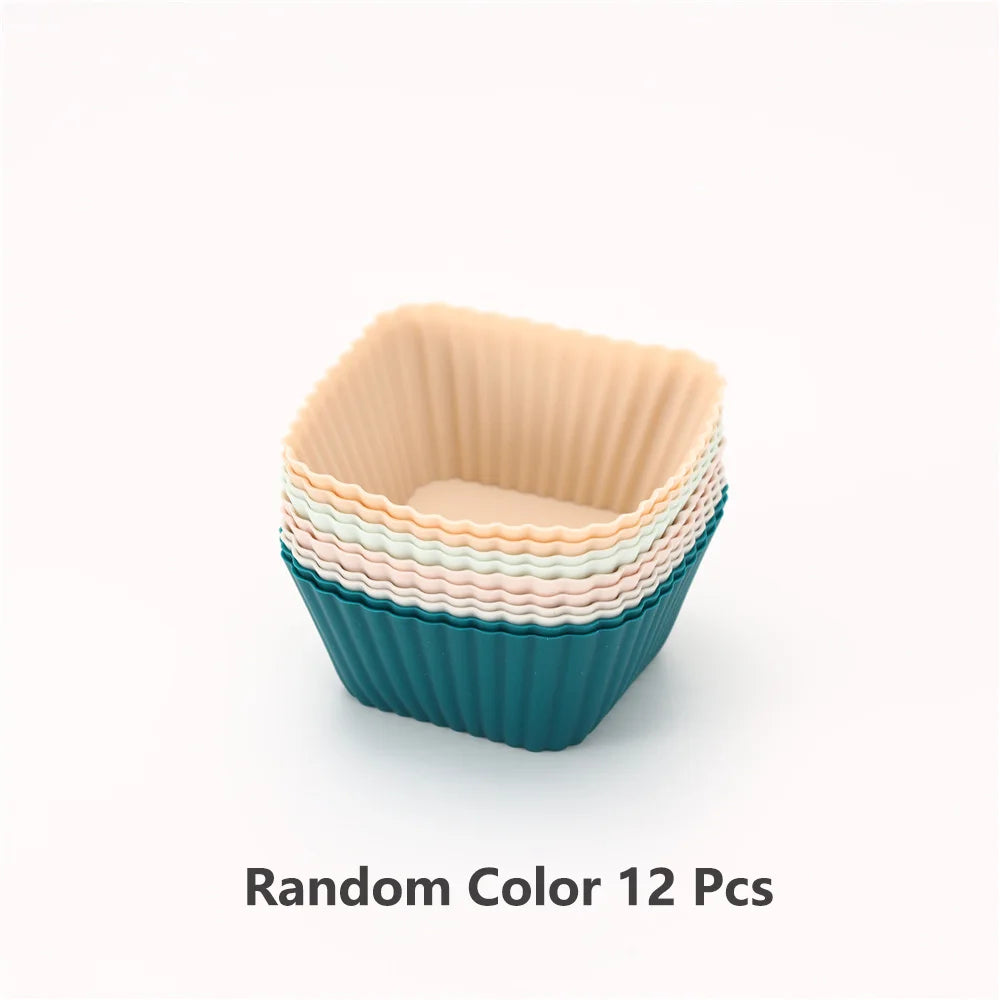 12pcs/Set Silicone Cake Mold Round Shaped Muffin Cupcake Baking Molds Kitchen Cooking Bakeware Maker DIY Cake Decorating Tools - Buy online at  Vibe In Cart.