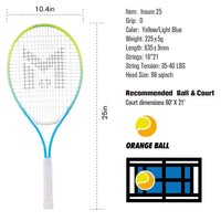 INSUM Kids Tennis Racket 17/19/21/23/25 Inches with Cover Bag Lightweight Aluminium Alloy Racquet for Children - Buy online at  Vibe In Cart.