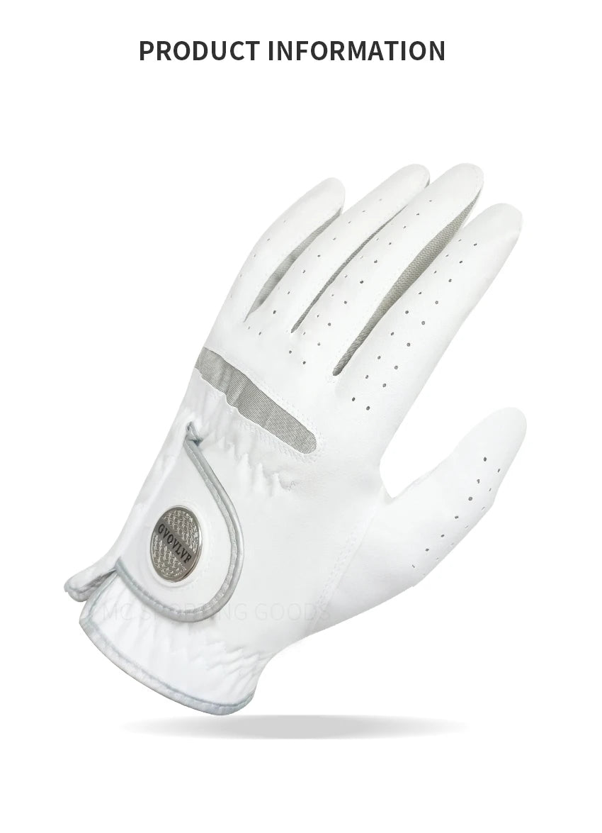 1pc Men Golf Glove Micro Soft Fabric Breathable Comfortable Fitting With Magnetic Marker Replaceable For Golfers White - Buy online at  Vibe In Cart.