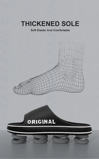 Couple Sandals Women Mens Letter Slippers Beach Slides Summer Anti Slip Thick Sole Indoor Bathroom Solid Color Shoes - Buy online at  Vibe In Cart.