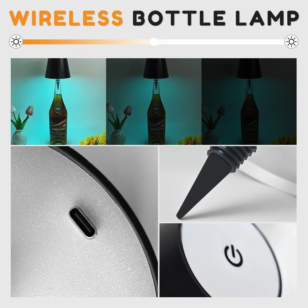 Wireless LED Wine Bottle Light Rechargeable Vases Table Lamp Touch Switch Night Light for Cafe Bar Club Hotel Restaurant Decor - Buy online at  Vibe In Cart.