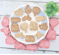 8-Piece Plastic 3D Cookie Cutters Set with Cartoon Designs