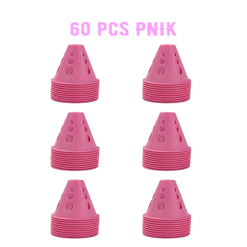 Colorful Windproof PVC Marker Cones for Soccer Training, 20/40/60 Pack