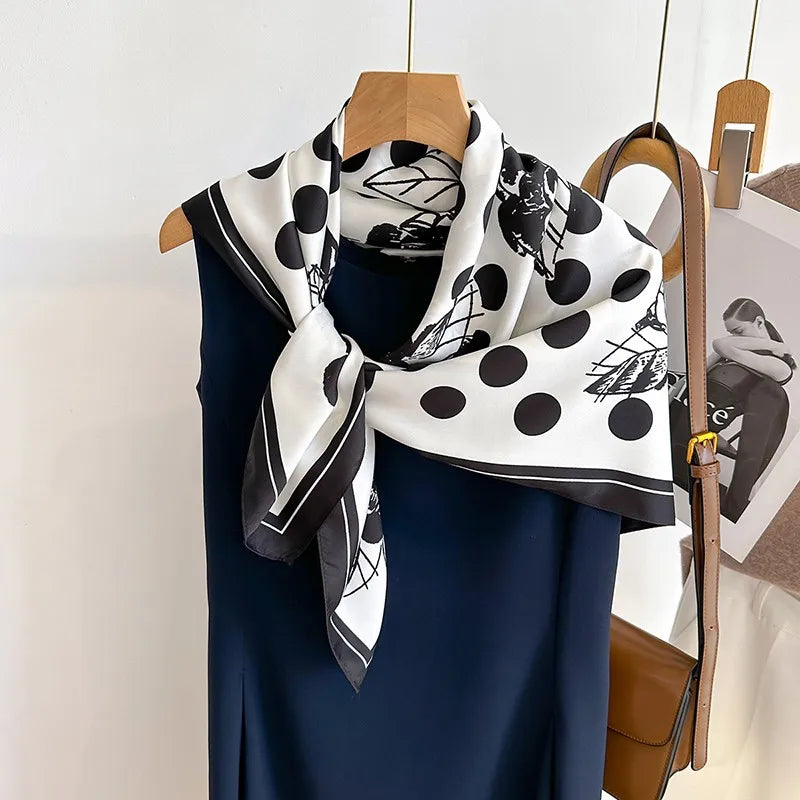 Women's Square Twill Scarf, 90x90 cm, for All Seasons