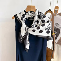 Women's Square Twill Scarf, 90x90 cm, for All Seasons