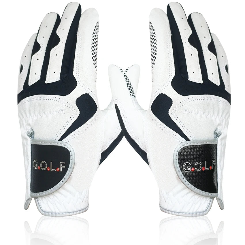 Golf Glove for Men and Women, Left or Right Hand, Blue and White Fabric, 1 Piece