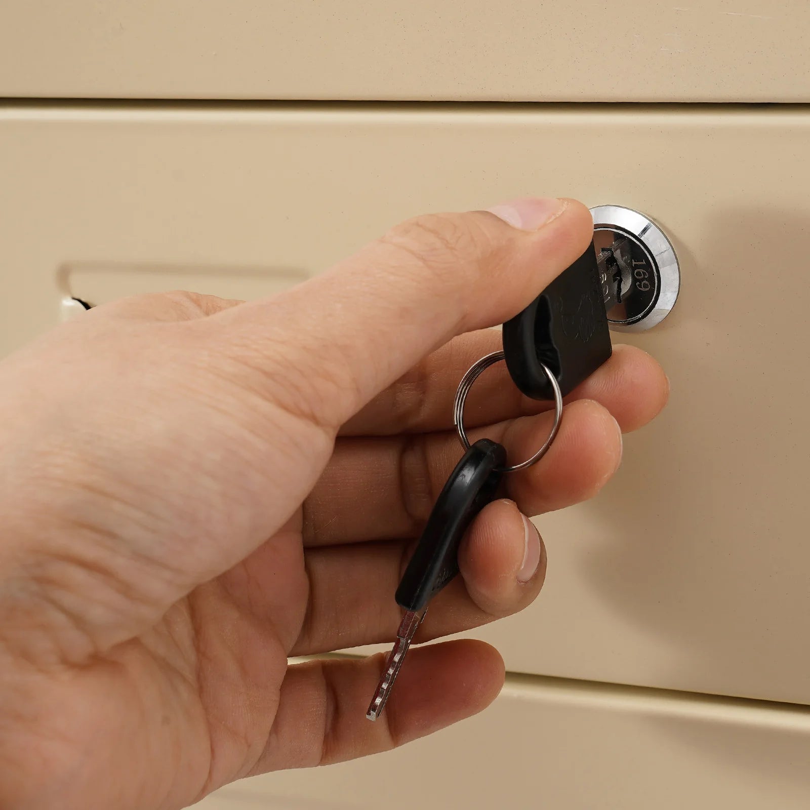 Lockable Rolling Metal File Cabinet| 6-Drawer Home Office Document Storage Container with Wheels| Off-white/Green/Yellow - Buy online at  Vibe In Cart.