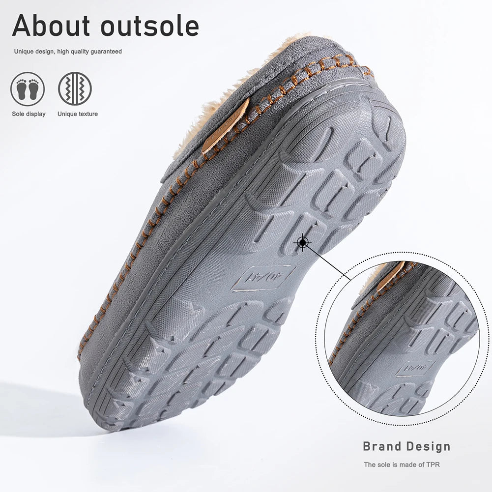 Pmoiste Soft Faux Suede House Slippers Men Comfortable Warm Cushion Designer Mark Line Living Room Shoes Slip-on Winter Indoor - Buy online at  Vibe In Cart.