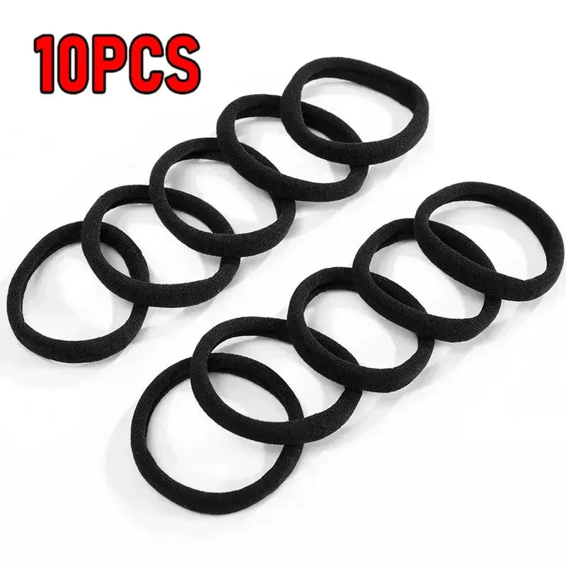 Set of 200 Nylon Elastic Hair Bands for Women in Solid Colors