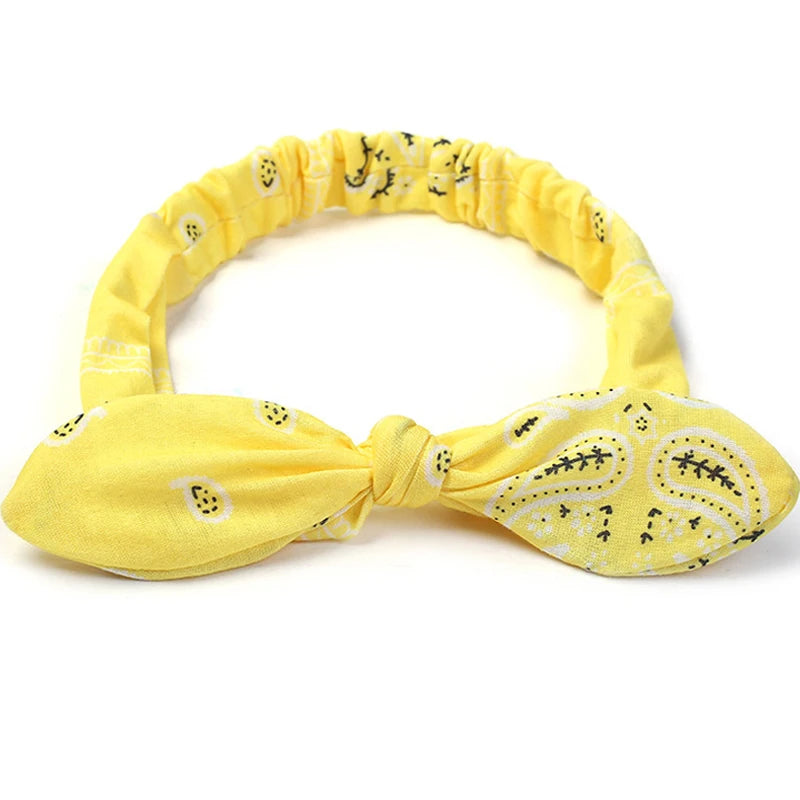 Women's Geometric Acrylic Elastic Headbands with Cross Knot