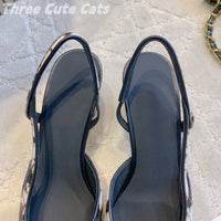 Novelty Horsehair Animal Parints Shallow Sling Back Zapatos Mujer Leopord Almond Shaped Toes Chunky Heels Woman Sandals 34-42 - Buy online at  Vibe In Cart.