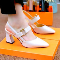 Cresfimix Zapatos De Mujer Women Sweet Pointed Toe Yellow Pu Leather Slip on 5cm High Heel Shoes for Summer Office Party A9168 - Buy online at  Vibe In Cart.