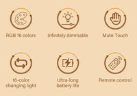 Rechargeable Led Night Light with Remote Control Touch Switch Table Lamp for Reading Bedroom White RGB Color Dimmable Portable - Buy online at  Vibe In Cart.