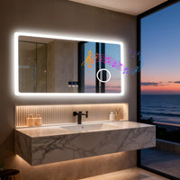 80/100/120/CM LED Bluetooth Bathroom Mirror Touch Antifog with 3X Magnifier Dimmable Date and Time Setting Vanity Mirror - Buy online at  Vibe In Cart.