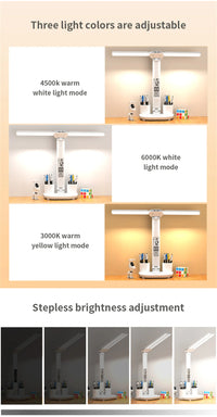 LED Desk Lamp USB Dimmable Touch Foldable Table Lamp with Calendar Temperature Clock Night Light for Study Reading Lamp - Buy online at  Vibe In Cart.