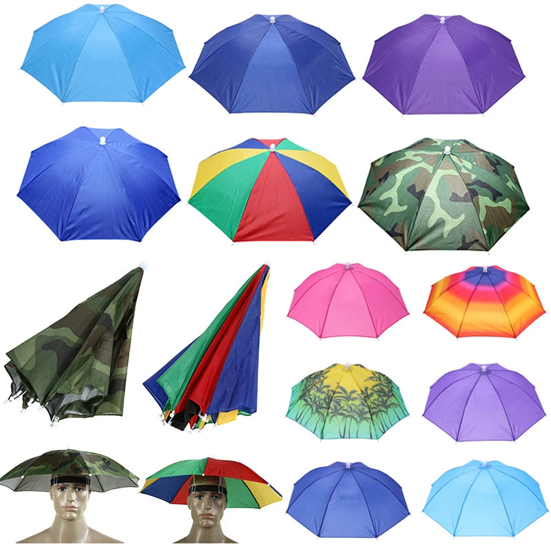 Portable Head Umbrella Hat Fishing Caps Anti-Rain Fishing Anti-Sun Umbrella Hat Adults Children Unisex Outdoor Pesca Sports Cap - Buy online at  Vibe In Cart.