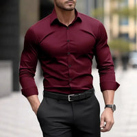 Premium Solid Color Men's Long Sleeve Shirts Fashionable Business Casual SummerAnd Spring Outdoor Daily Wear Digital Printed - Buy online at  Vibe In Cart.