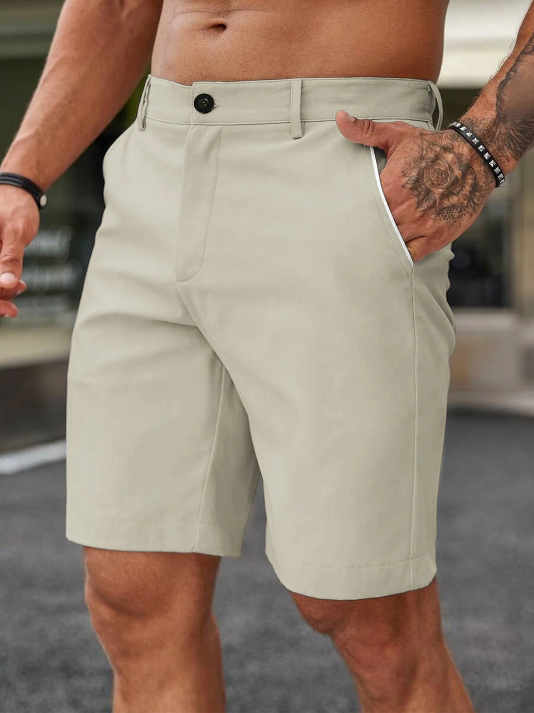 Summer Men's  Casual  Shorts Comfortable Golf  Knee Pants  Lightweight Stretch Casual Hiking Pants Summer Business Streetwear