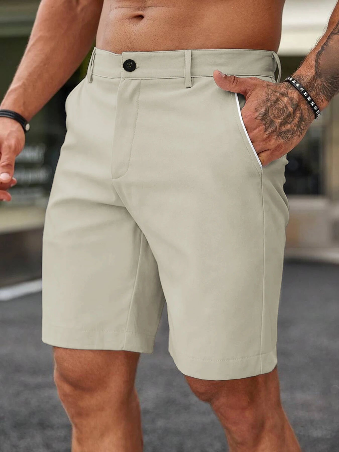 Summer Men's  Casual  Shorts Comfortable Golf  Knee Pants  Lightweight Stretch Casual Hiking Pants Summer Business Streetwear