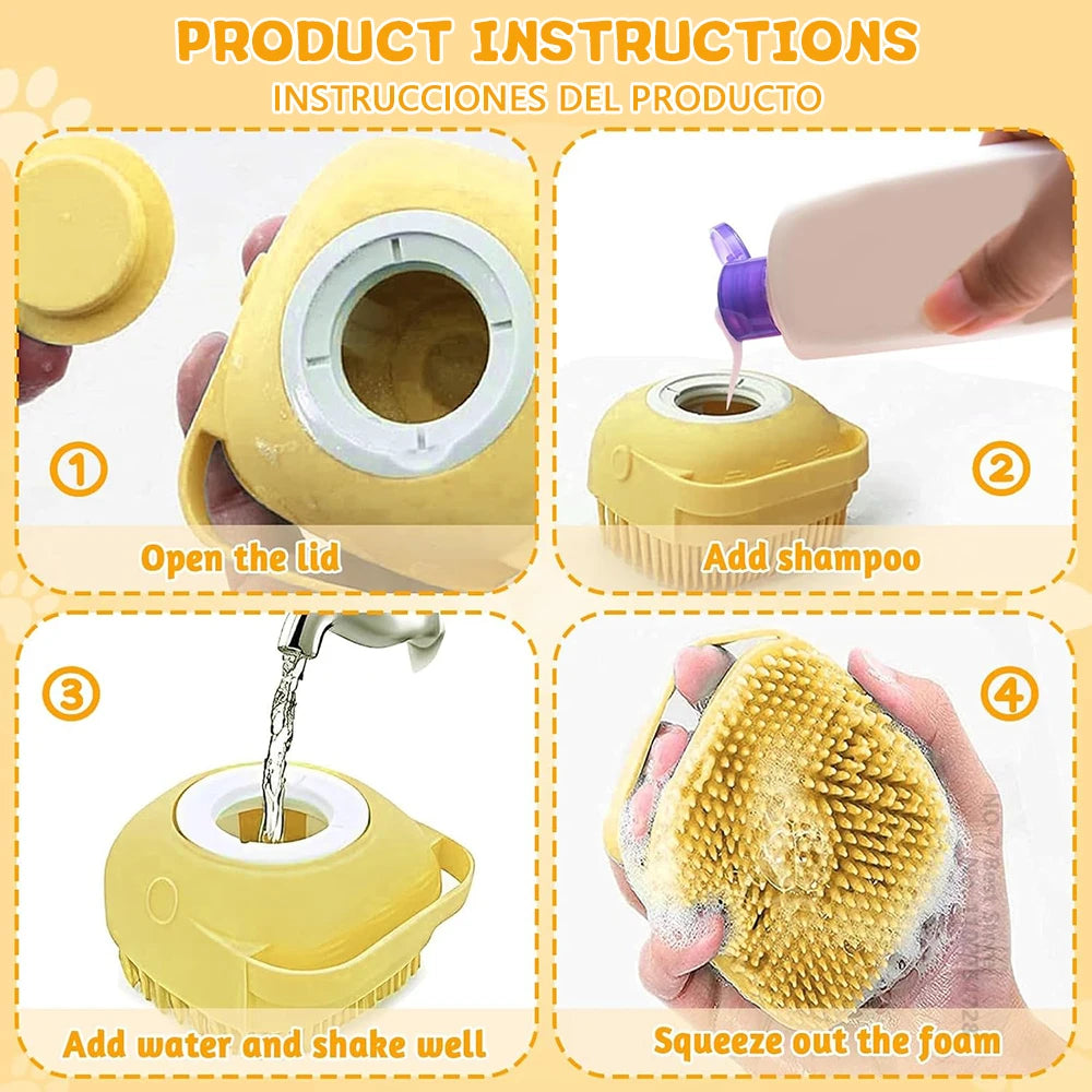 Dog Bath Brush Silicone Pet Shampoo Brush Soap Dog Scrubber Cat Massage Grooming Wash Comb Soft Rubber Puppy Clean Brush - Buy online at  Vibe In Cart.