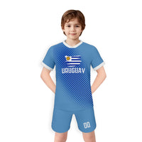 Uruguay Custom Kids Soccer Jersey Kit Personalized Football Uniform with Name Number Youth Training Outfit for Boys Girls 3-14Y - Buy online at  Vibe In Cart.