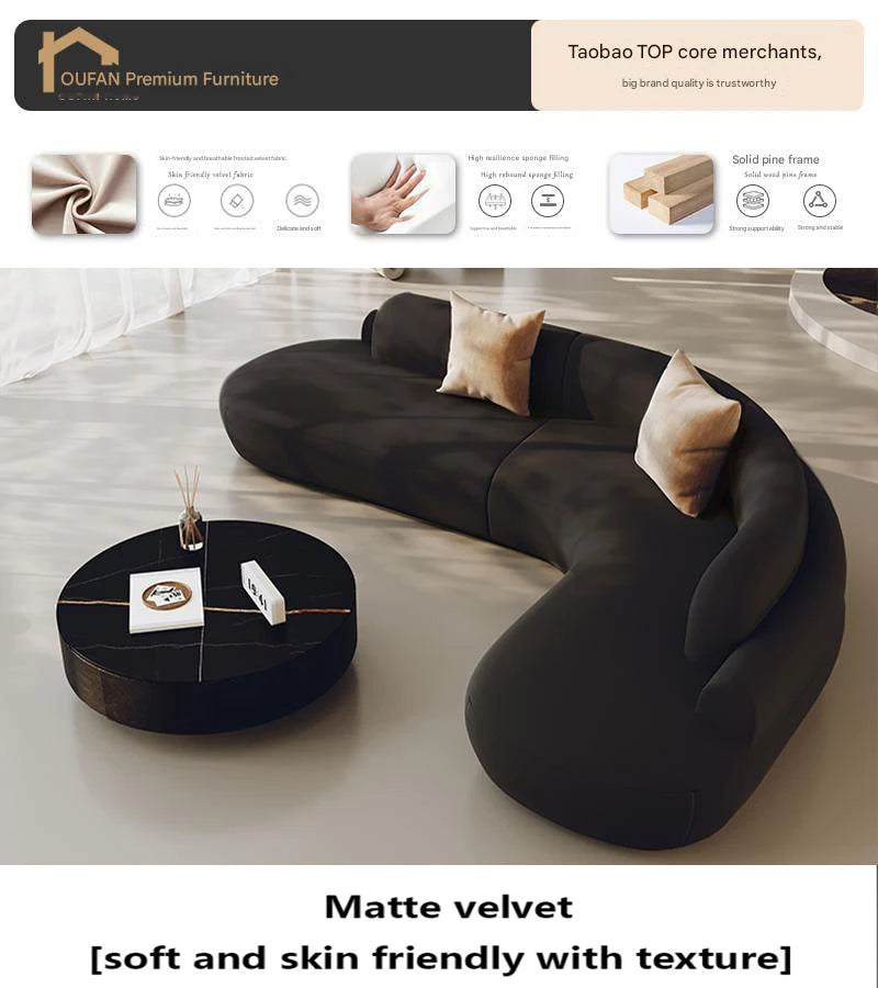 Large L-Shaped White Modern Minimalist Living Room Sofa