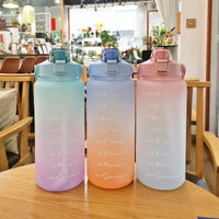 2000ml Sports Drinking Bottles with Time Marker Men Women Water Bottle with Straw Large Capacity Outdoor Cup Fitness Drinkware - Buy online at  Vibe In Cart.