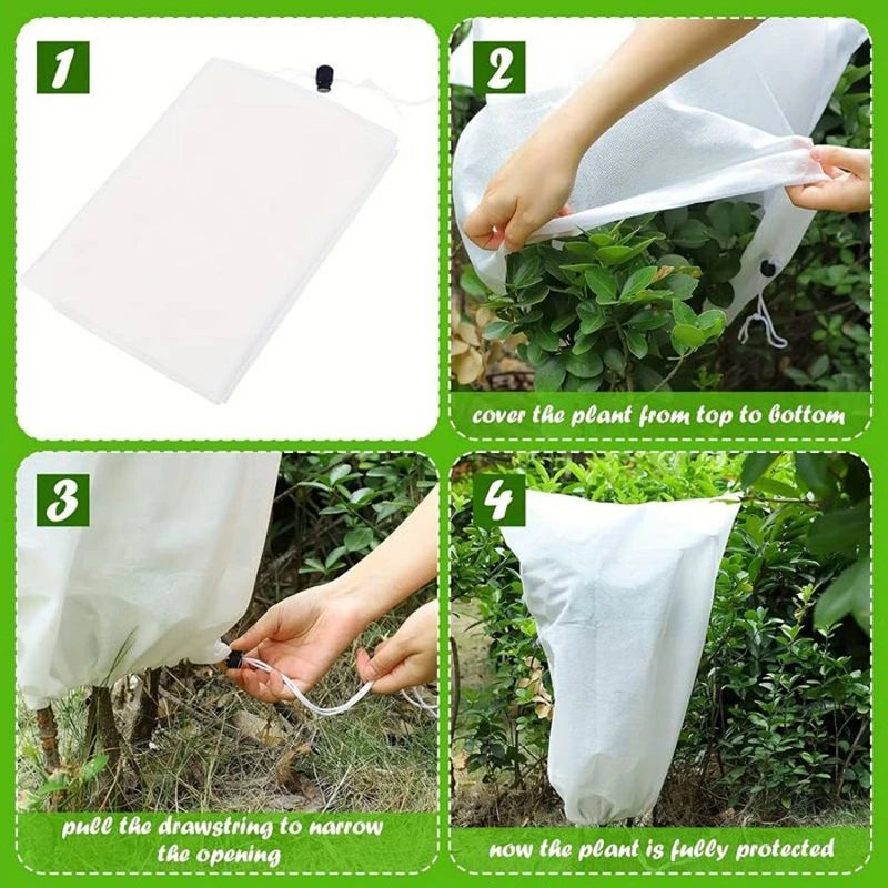 1/3Pcs Plant Covers Freeze Protection Non-woven Fabric Frost Cloth Plants Jacket Drawstring Tree Cover for Outdoor Plants - Buy online at  Vibe In Cart.