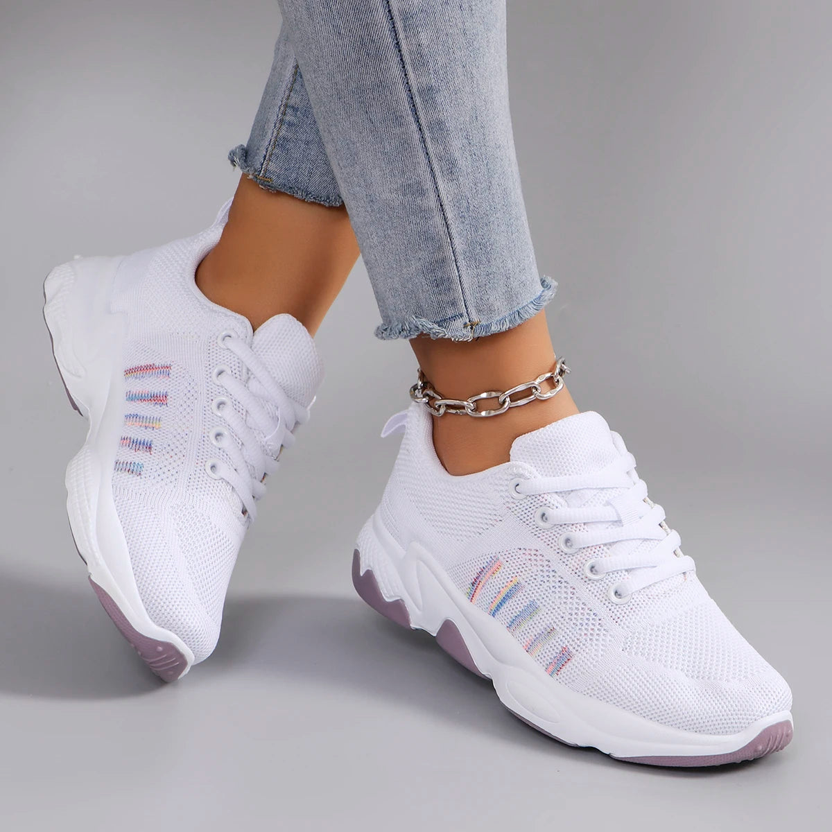 Spring new women's sports shoes, fashionable, breathable, lightweight, non-slip, wear-resistant, casual sports shoes, flat shoes - Buy online at  Vibe In Cart.