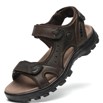 First-Layer Cowhide Men's New Fashion Open-Toe Casual Men's Summer Sandals, Adjustable Non-Slip, Comfortable Soft-Soled Beach Sh - Buy online at  Vibe In Cart.