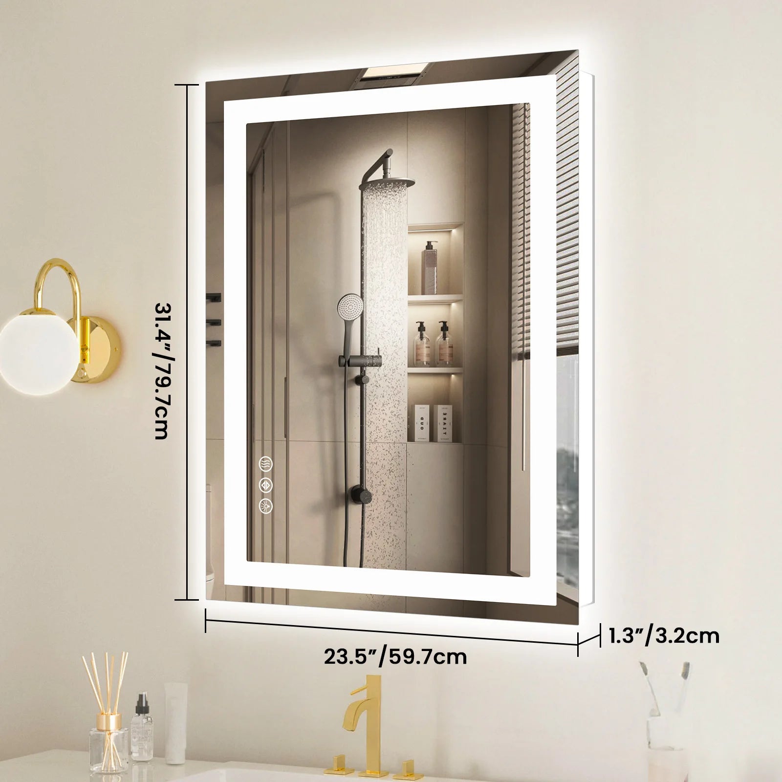 JHK 36"x 24"LED Bathroom Vanity Mirror for Wall Memory Function Tempered Glass with Front Light and Backlit For Living Room - Buy online at  Vibe In Cart.