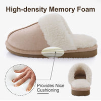 Women's Warm Plush Fuzzy Indoor Slippers with Faux Fur