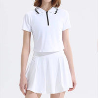 Women's Tennis Outfit Set Short-Sleeved Polo Shirt & Pleated Anti-Glare Skirt Sports Top for All-Season Outwear - Buy online at  Vibe In Cart.
