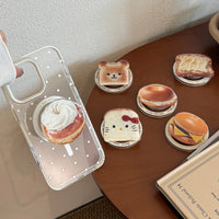 Foldable Magnetic Phone Holder with Cartoon Food Theme