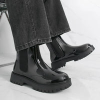 Men Chelsea Boots PU Thick Soled Round Toe Classic Comfortable Men High Top Boots - Buy online at  Vibe In Cart.
