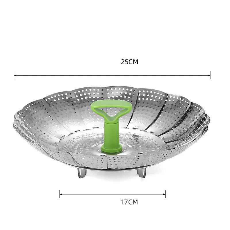 1pc Stainless Steel Lotus Steaming Tray Folding Food Steamer Vegetable Fruit Food Basket Mesh Steamer Rack Cooking Cookware - Buy online at  Vibe In Cart.