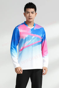 2023 New Style Print Badminton Shirts Men Sport Training Quick-dry Wicking Long Sleeve Casual Tennis Ping Pong Volleyball Tee - Buy online at  Vibe In Cart.