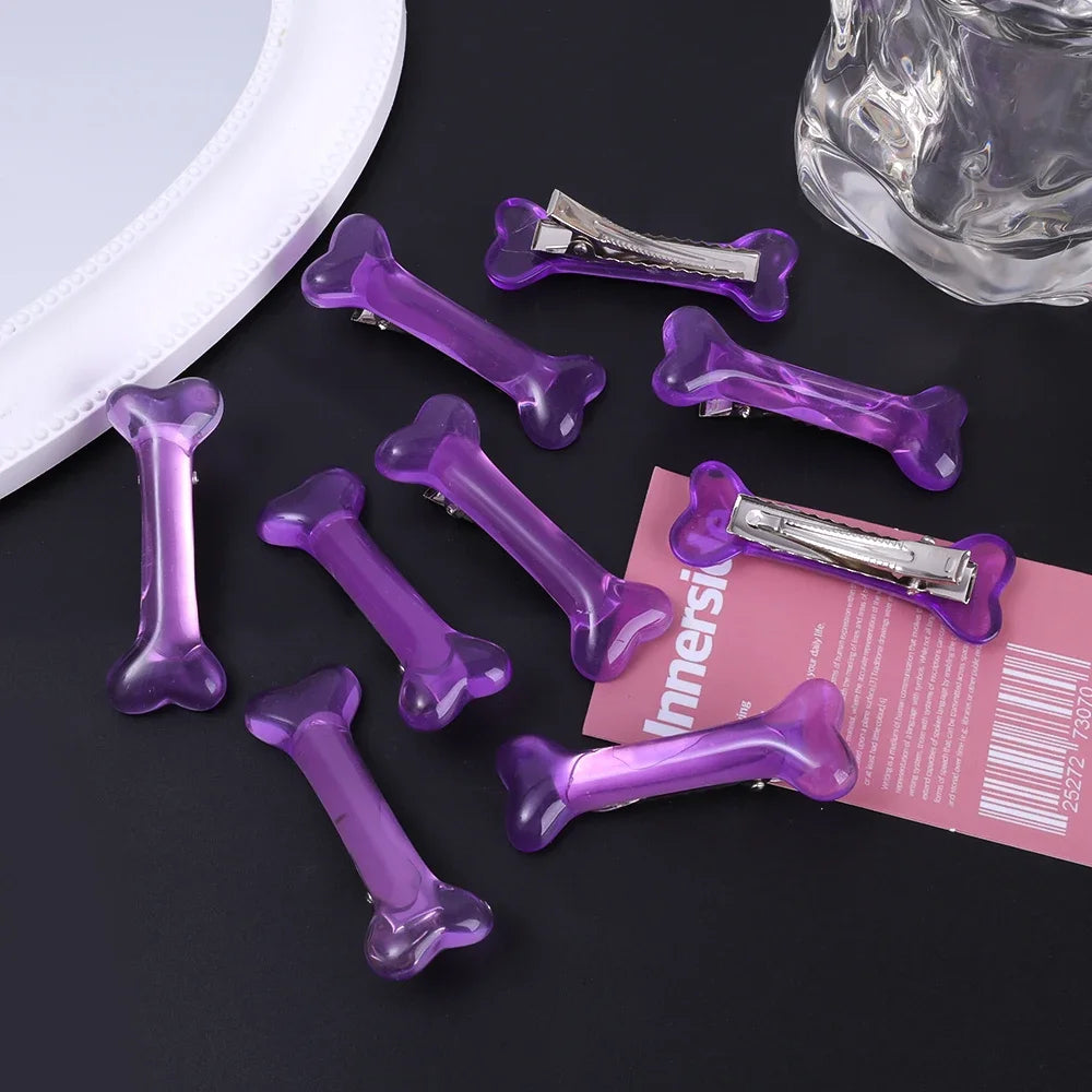 White Small Plastic Bone Design Hair Clip Bobby Pin