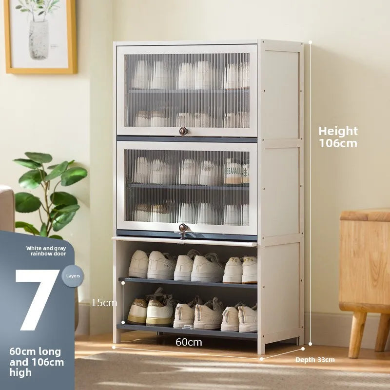 Multi-Layer Shoe Cabinet with Dustproof Large-Capacity Design