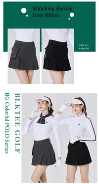 Blktee New Golf Skirt Women's Elastic Waist Sports Skirts Ladies Pleated Pockets Short Skort High Waist Tennis Golf Culottes - Buy online at  Vibe In Cart.