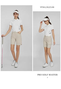 Pgm Women Summer Golf Shorts Elastic Casual Half Trousers Ladies Sports High Waist Shorts Slim Golf Clothing Tennis Wear