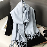 Women's Thick Warm Winter Polyester Scarf with Tassels