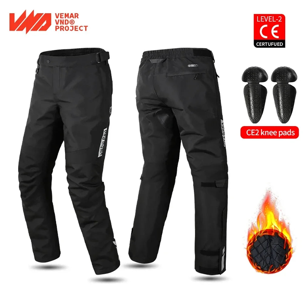 Men's Waterproof Warm Winter Motorcycle Overpants With Quick Release