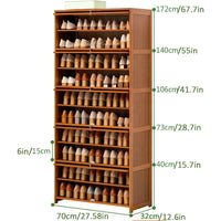 Tall Bamboo Shoe Storage Cabinet Free Standing Shoe Shelf Storage Rack with Flip Doors Shoes Heels Storage Cabinet Organizer - Buy online at  Vibe In Cart.