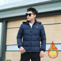 Men's Winter Jacket Windproof Thermal Hooded Parka Coat with Detachable Hood Heavy Duty Ski Jacket for Outdoor Cold Weather - Buy online at  Vibe In Cart.