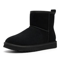 Women's Fluffy Suede Ankle Snow Boots with Thick Sole