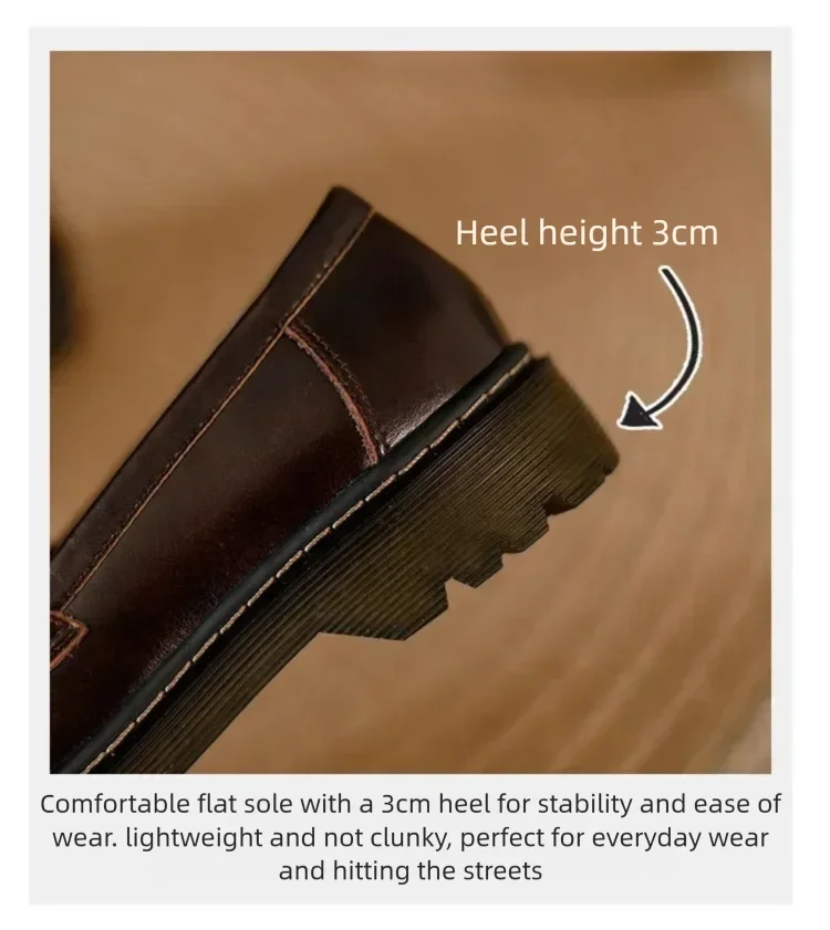 Women Loafers Genuine Leather Fringe Moccasions Retro British Style Ladies Oxford Shoes Slip On Brown Flats - Buy online at  Vibe In Cart.