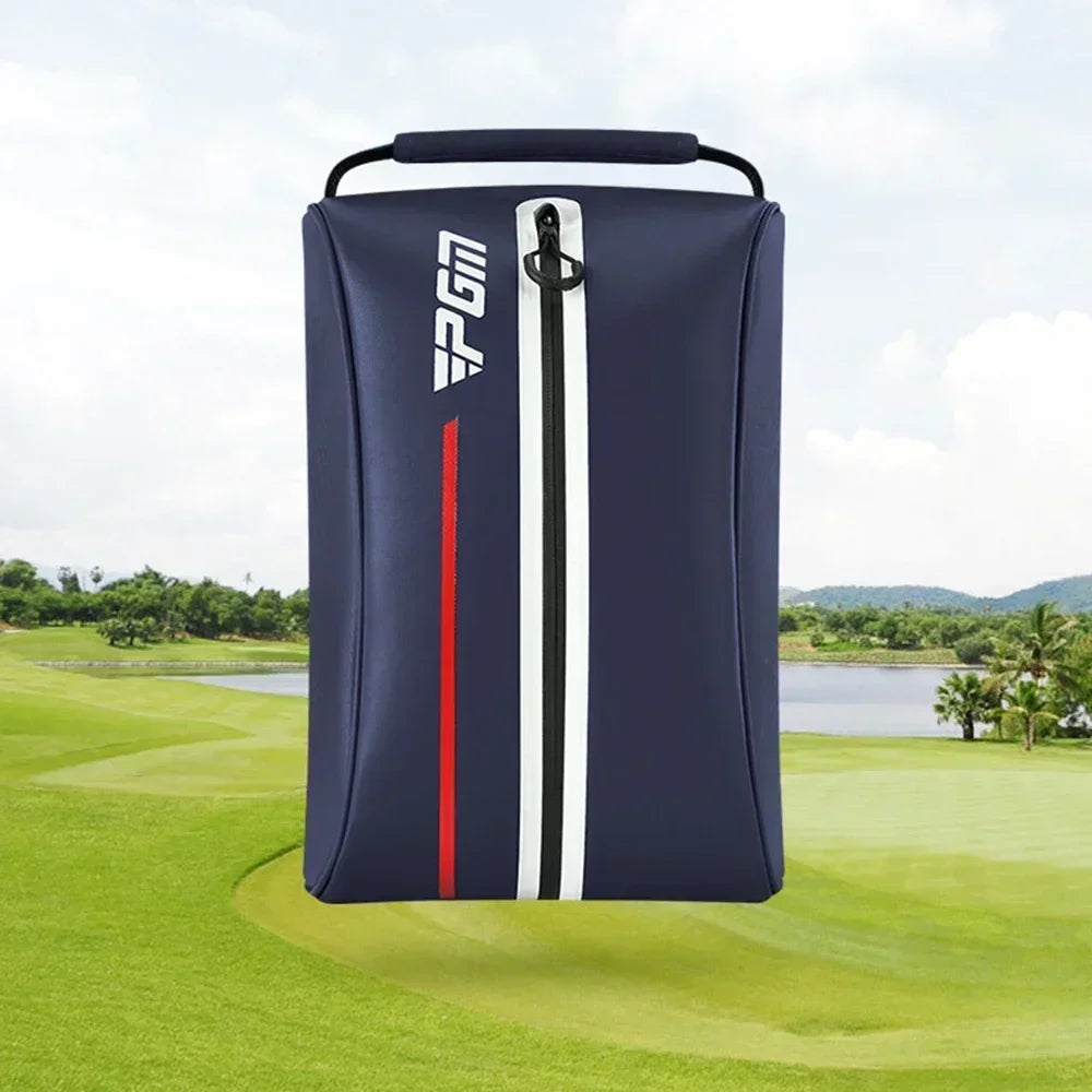 Zippered Waterproof Nylon Golf Shoe Bag Large Capacity 32x22x11cm
