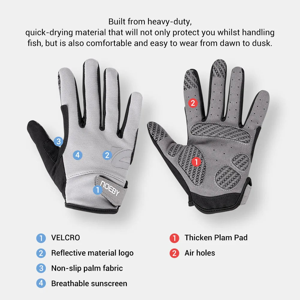 Noeby Fishing Gloves Non-slip Full Finger Outdoor Sun Protection Anti-UV Cycling Running Gloves Men Women Tackle - Buy online at  Vibe In Cart.