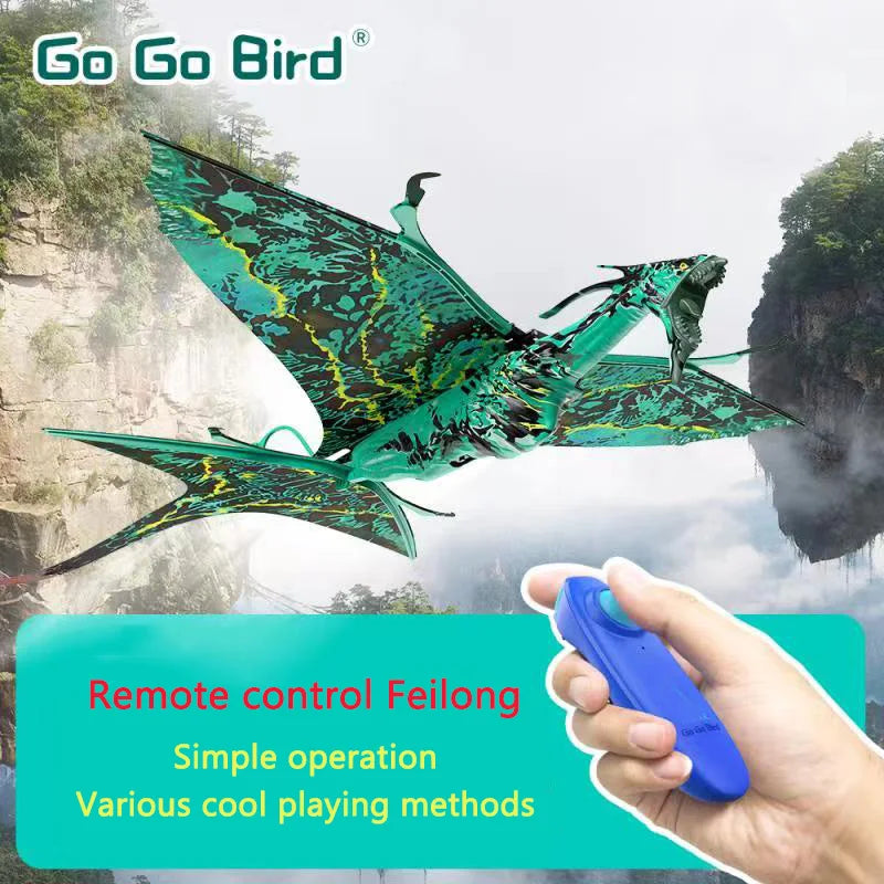 Green Mini Remote Control Flying Pterosaur with Flapping Wings